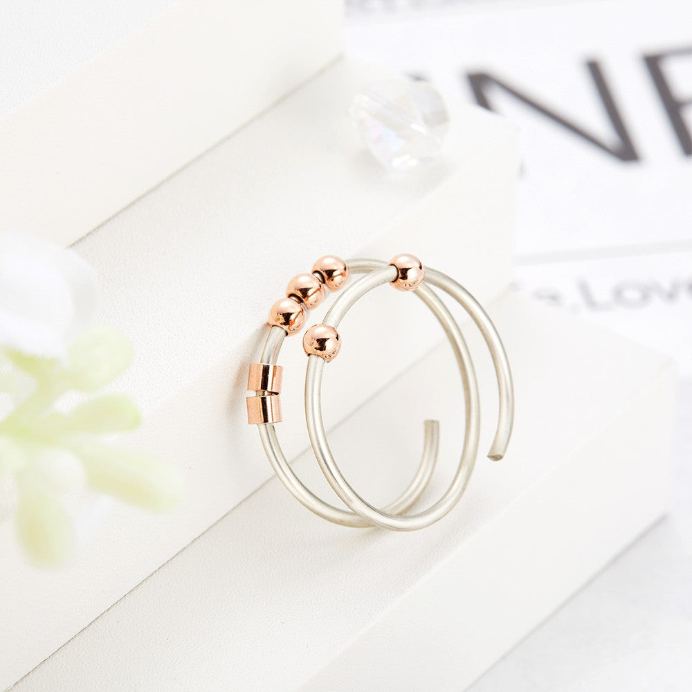 Personalized Fidget Ring with Morse Code, Anti Anxiety Spinner Ring, Adjustable Ring, Stainless Steel/Sterling Silver Jewelry, Gift for Friends