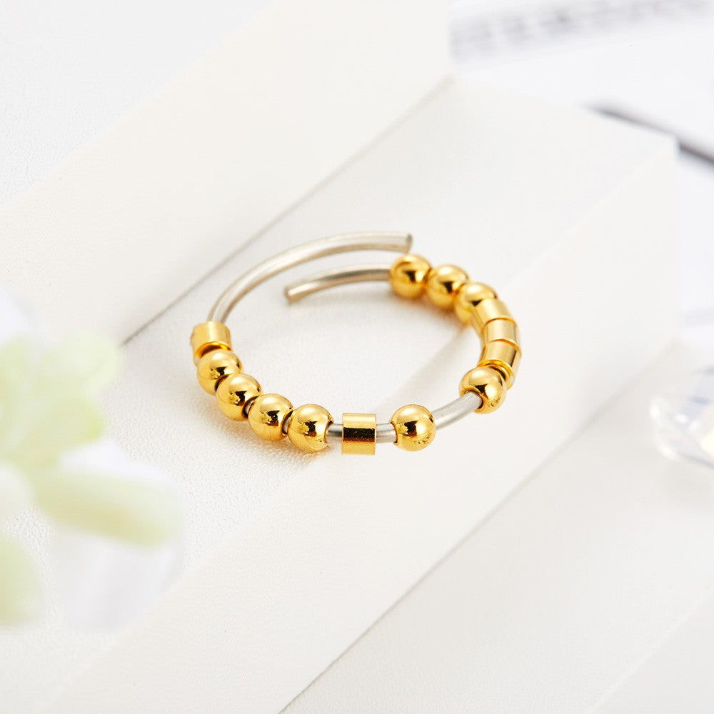 Personalized Fidget Ring with Morse Code, Anti Anxiety Spinner Ring, Adjustable Ring, Stainless Steel/Sterling Silver Jewelry, Gift for Friends