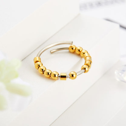 Personalized Fidget Ring with Morse Code, Anti Anxiety Spinner Ring, Adjustable Ring, Stainless Steel/Sterling Silver Jewelry, Gift for Friends