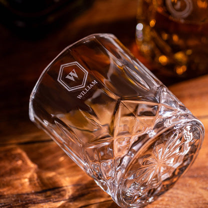Personalized Name Engraved Whiskey Glass, 10oz Bourbon Whiskey Wine Glass, Alcohol Gift for Whiskey Drinker, Father's Day Gift for Dad/Groomsman/Men