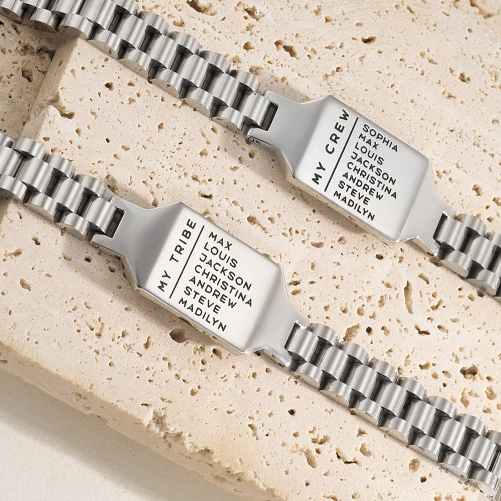 Personalized Family ID Bracelet, Dad's Bracelet with Kids' Names, Men's Jewelry, Birthday/Father's Day/Anniversary Gift for Father/Husband/Him/Grandpa