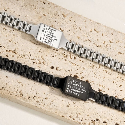 Personalized Family ID Bracelet, Dad's Bracelet with Kids' Names, Men's Jewelry, Birthday/Father's Day/Anniversary Gift for Father/Husband/Him/Grandpa