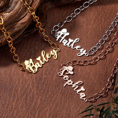 Custom Name Western Cowboy Hat Bracelet with Birthstone, Sterling Silver 925 Heart Jewelry, Birthday/Christmas/Anniversary Gift for Cowboy/Cowgirl