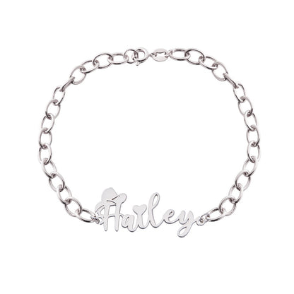 Custom Name Western Cowboy Hat Bracelet with Birthstone, Sterling Silver 925 Heart Jewelry, Birthday/Christmas/Anniversary Gift for Cowboy/Cowgirl