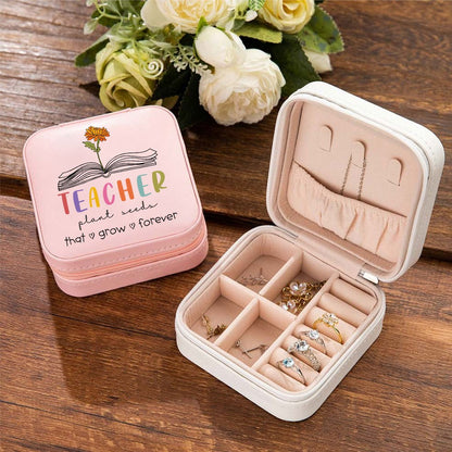 Custom Book Birth Flower Teacher's Jewelry Box, Teachers Plant Seeds That Grow Forever Jewelry Case, Teacher's Day/Appreciation Gift for Teachers