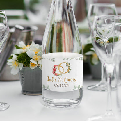 Custom Name Birth Flower & Birth Tree Water Bottle Labels, Engagement/Bridal Shower Favors, Wedding/Anniversary Gifts for Him/Her/Couple
