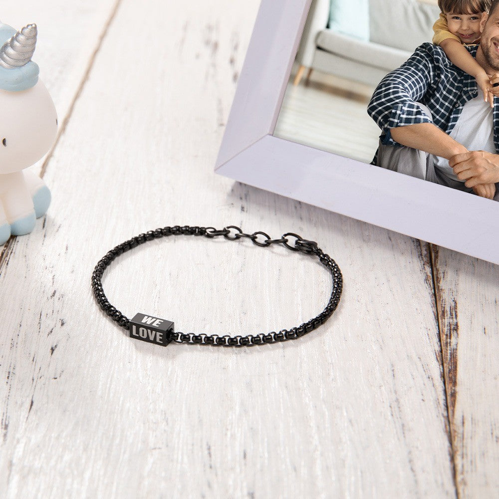 Personalized Dad Bar Bracelet with Kids Name, Custom Family Name Bracelet, Men's Jewelry, Birthday/Anniversary/Father's Day Gift for Dad/Grandpa