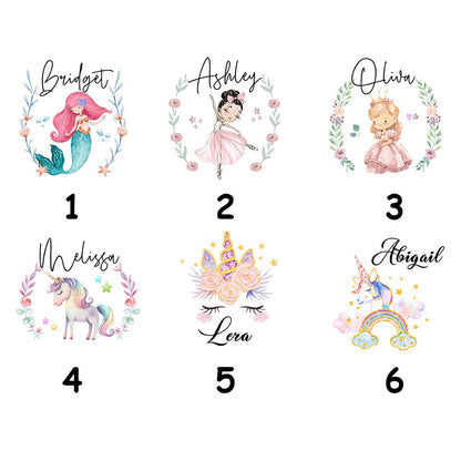 Personalized Name Watercolor Cartoon Pattern Jewelry Box, PU Leather Travel Jewelry Case, Children's Day/Birthday/Christmas Gift for Teen Girls