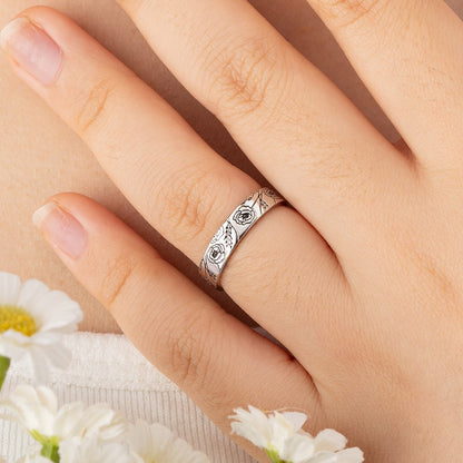 Custom Multiple Birth Flower Ring, Floral Stacking Ring, Sterling Silver 925 Jewelry, Birthday/Christmas/Mother's Day Gift for Her/Mom/Family/Friend