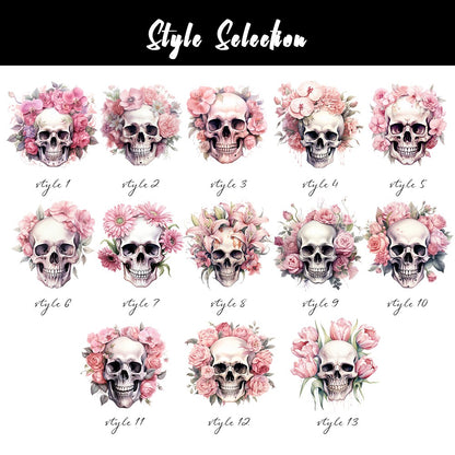 Personalized Name Halloween Flower Skull Design Enamel Mug, 11oz Children's Water Cup, Shatterproof Mug with Handle, Halloween Gift for Family/Girls