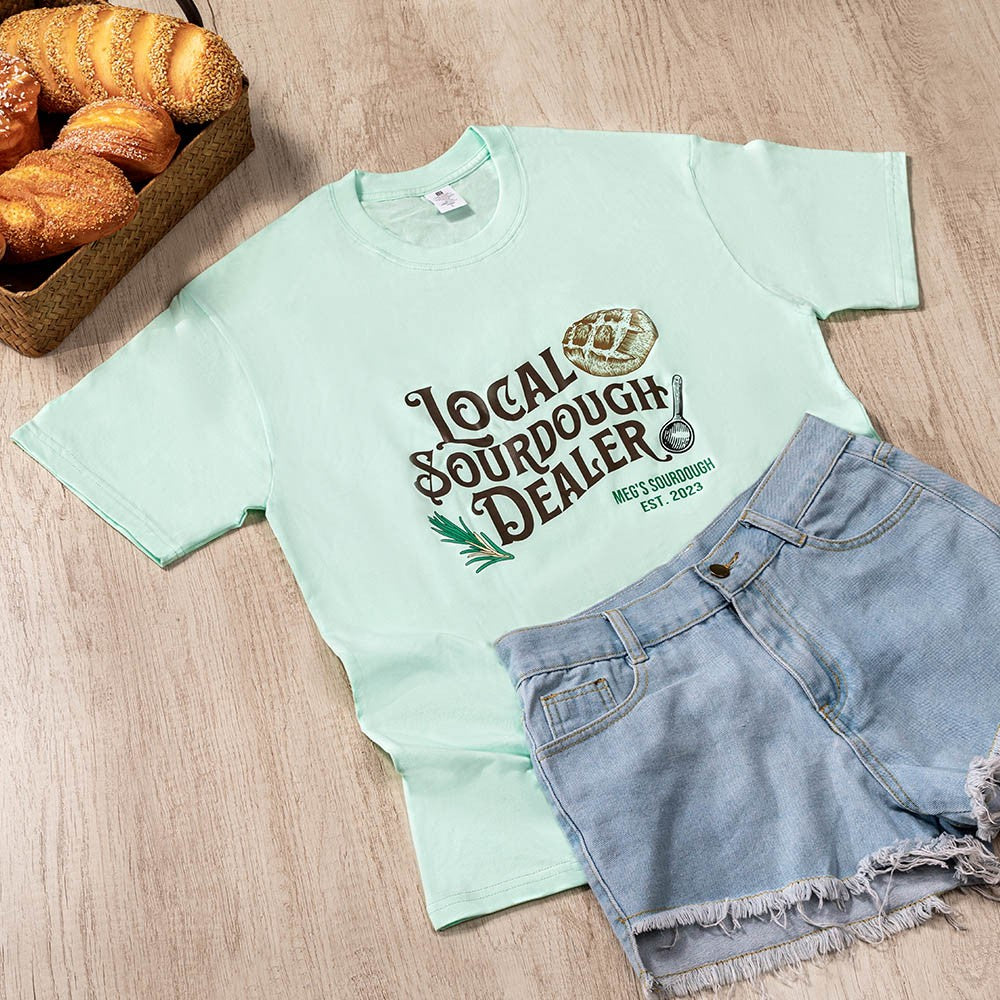 Personalized Sourdough Bread Shirt, Local Sourdough Dealer T-Shirt/Sweatshirt, Homestead Christian Breadmaking Favor, Christmas Gift for Bakers/Family