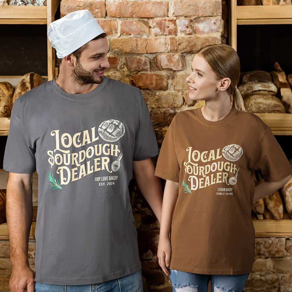Personalized Sourdough Bread Shirt, Local Sourdough Dealer T-Shirt/Sweatshirt, Homestead Christian Breadmaking Favor, Christmas Gift for Bakers/Family