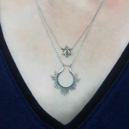 Sun Ring Holder Necklace, Sterling Silver 925 Ring Saver Necklace, Wedding Ring Keeper Jewelry, Birthday/Anniversary Gift for Women/Nurse/Vet/Dentist