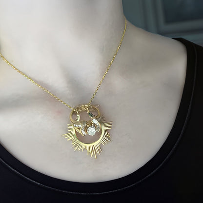 Sun Ring Holder Necklace, Sterling Silver 925 Ring Saver Necklace, Wedding Ring Keeper Jewelry, Birthday/Anniversary Gift for Women/Nurse/Vet/Dentist