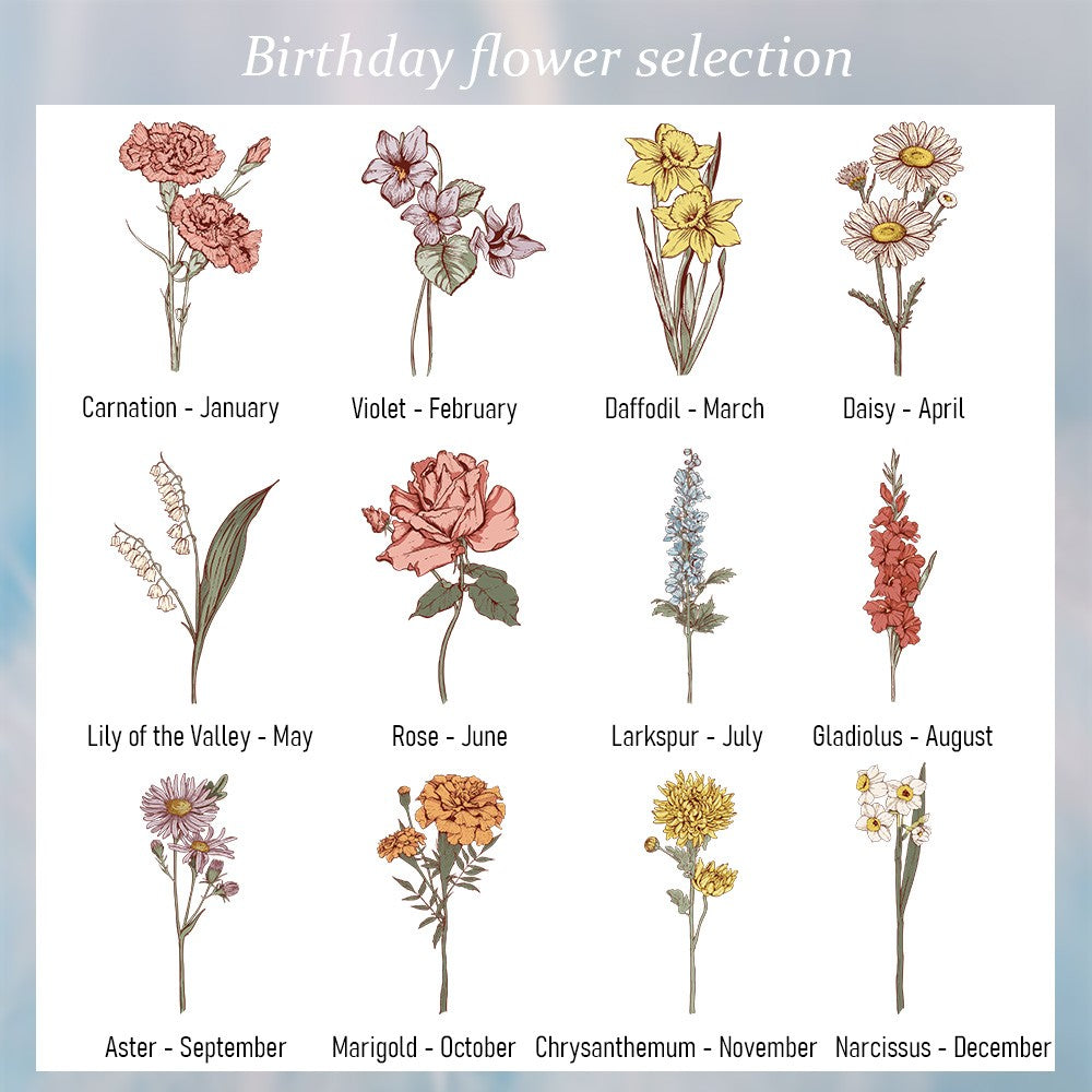 Custom Birth Flower & Name Travel Makeup Box, Multi-functional Makeup Mirror Box with LED Lights, Jewelry/Cosmetics Storage Box, Birthday Gift for Her