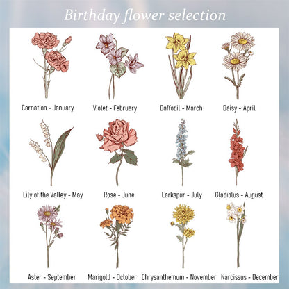 Custom Birth Flower & Name Travel Makeup Box, Multi-functional Makeup Mirror Box with LED Lights, Jewelry/Cosmetics Storage Box, Birthday Gift for Her