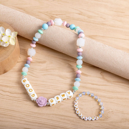 Personalized Name Pet Collar & Owner Bracelet Matching Friendship Set, Silicone Letter Beaded Necklace & Bracelet, Pet Accessories, Gift for Pet Lover