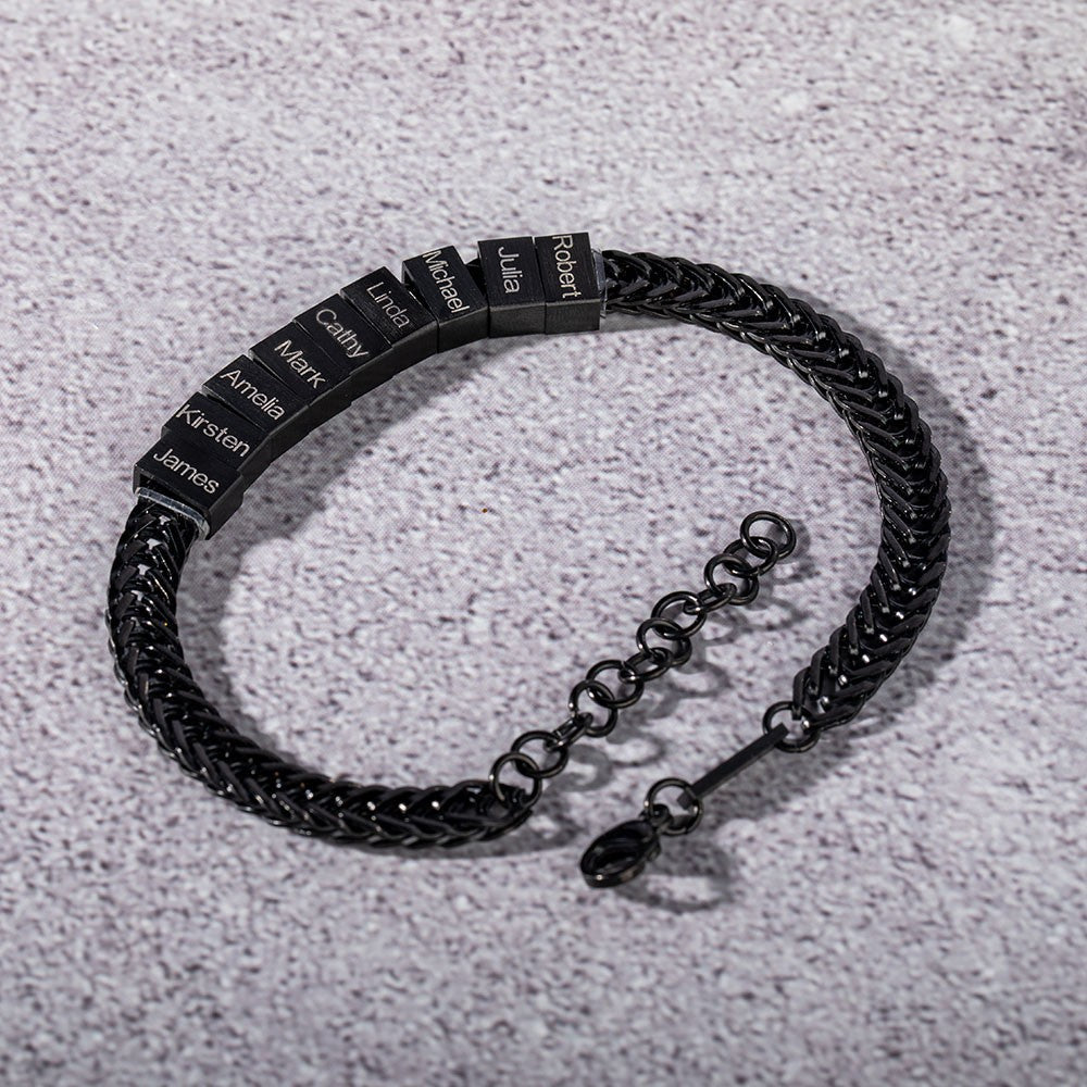 Personalized Bracelet for Dad with 1-12 Kids Names, Custom Family Name Bracelet, Men's Jewelry, Birthday/Father's Day Gift for Father/Husband/Him