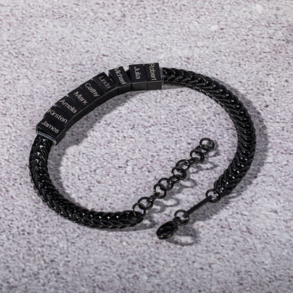Personalized Bracelet for Dad with 1-12 Kids Names, Custom Family Name Bracelet, Men's Jewelry, Birthday/Father's Day Gift for Father/Husband/Him