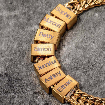 Personalized Bracelet for Dad with 1-12 Kids Names, Custom Family Name Bracelet, Men's Jewelry, Birthday/Father's Day Gift for Father/Husband/Him