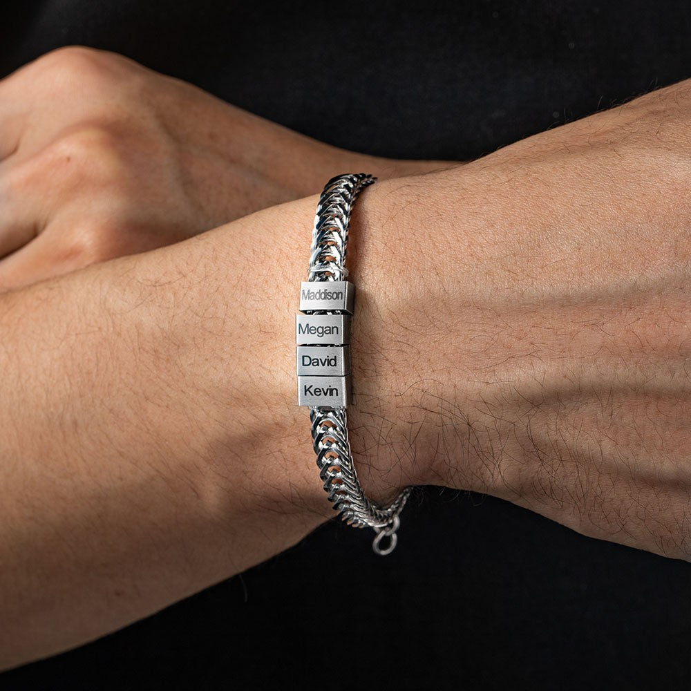 Personalized Bracelet for Dad with 1-12 Kids Names, Custom Family Name Bracelet, Men's Jewelry, Birthday/Father's Day Gift for Father/Husband/Him