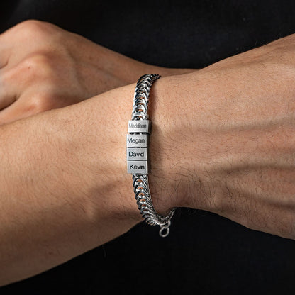 Personalized Bracelet for Dad with 1-12 Kids Names, Custom Family Name Bracelet, Men's Jewelry, Birthday/Father's Day Gift for Father/Husband/Him