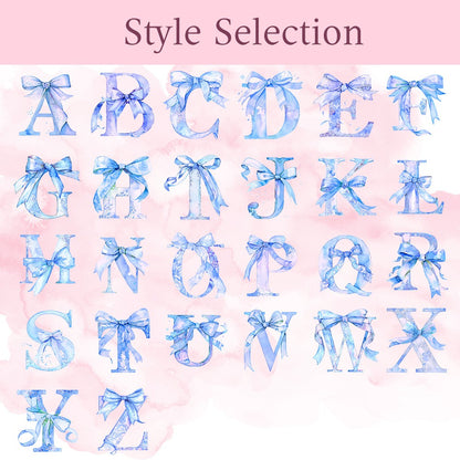 Personalized Name Parent-Child Matching Shirts, Bow Alphabet and Bunny Design Cotton Mom T-Shirt & Baby Bodysuit Set, Easter Gift for Baby/New Mom