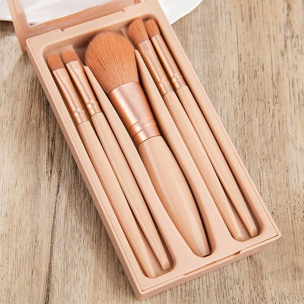Custom Names & Birth Flowers Grandma's Garden Makeup Brushes Box Set with Mirror, Travel Makeup Pouch Brushes, Mother's Day Gift for Wife/Mom/Grandma