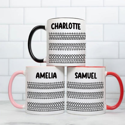 Custom Name Hidden Message Mug, Fxxk This Shit 11oz Two Tone Ceramic Coffee Tea Mug, Funny Sarcastic Cup, Birthday/Christmas Gift for Coworkers/Besties