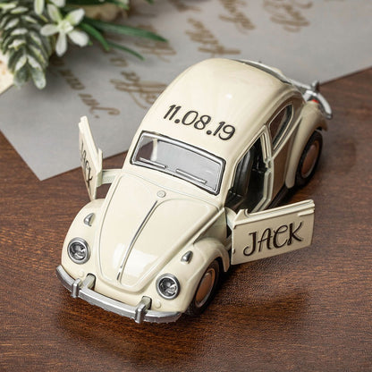 Personalized Name Mini Car Model, Mini Beetle Toy Car, Thank You Gift, Wedding Party Gift, Wedding Favors, Groomsmen Gifts, Gift for Page Boy